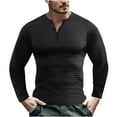 thumbnail image 1 of Blusas y camisas de manga larga con cuello en V para hombre, jersey de color liso con cuello en V, blusa holgada de manga larga para hombre, 1 of 6