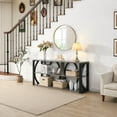 thumbnail image 4 of 3-Tier Industrial Console Table,70.87 inch, Narrow Entry Table Long Table with Storage for Entryway, Living Room, Foyer, Hallway, Black, 4 of 7
