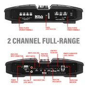 BOSS Audio Systems PT1000 Phantom Series 1000W 2 Channel Vehicle Audio Amplifier, Black