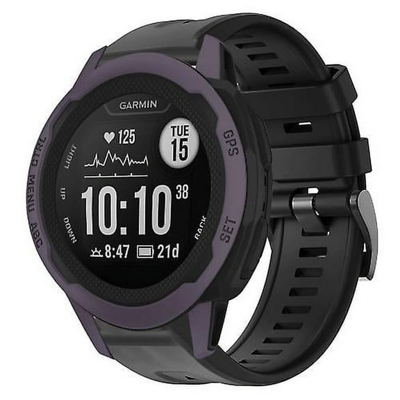 For Garmin Instinct 2s Metal Buckle Solid Color Silicone Watch Band