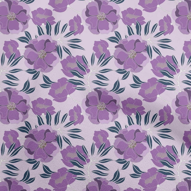 oneOone Velvet Purple Fabric Floral Retro Craft Projects Decor Fabric Printed By The Yard 58 Inch Wide