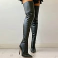 thumbnail image 5 of Stiletto Thigh High Boots For Women Ladies Fashion Leather Pointed Toe Dressy Pump Over The Knee Boots With Back Zipper High Heels Tall Boots For Wedding Halloween Christmas Party Dress Skirt, 5 of 6