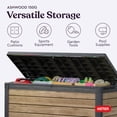 thumbnail image 5 of Keter Signature 150 Gallon Durable Weatherproof Resin Deck Box Organization and Storage for Outdoor Patio and Lawn, Ashwood, 5 of 15