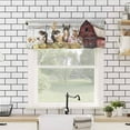 thumbnail image 4 of Farmhouse Animals Kitchen Valances for Windows 42x18 Inch Kitchen Curtains Valances Rod Pocket Cow Pig in Fence Retro Wood Barn Bathroom Window Valances for Window Treatment Decor, 4 of 6