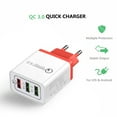 thumbnail image 3 of Fast Phone Quick 3.0 3 Ports USB Plug Power Adapter Travel Power Adapter Socket Home Converter Wall, 3 of 7