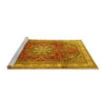 thumbnail image 2 of Ahgly Company Machine Washable Indoor Round Persian Yellow Traditional Area Rugs, 6' Round, 2 of 4