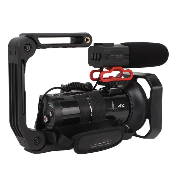 Videocámara Con Cámara De Vídeo, Visión Nocturna, Pantalla Táctil De 3,5 Pulgadas, Zoom 32X, Grabadora De Cámara Vlogging 4K Con Parasol Para Viajes
