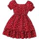 thumbnail image 1 of Vestido VARMILO rojo con estampado de corazones para niña de 4 años, 1 of 6