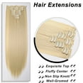 thumbnail image 3 of MY-LADY 23Inch 8PCS Clip in Synthetic Hair Extensions Full Head Long Straight Clip Hairpiece for Women Girls Light Chestnut Brown Black, 3 of 8