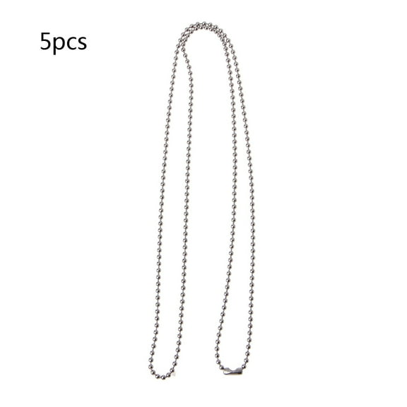 ROCKROK 24inch Stainless Steel Round Beads Necklace Long Fashion Jewelry Ball Chain
