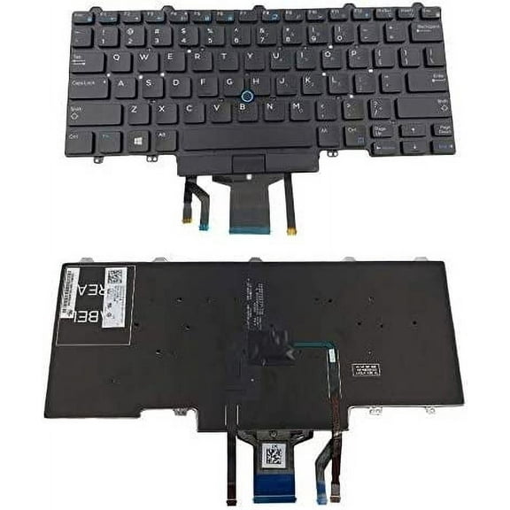 Laptop Backlit Keyboard with Pointer Replacement for Dell Latitude E5450 E7450 0D19TR D19TR PK1313D4B00 SN7230BL 13102900091, US Layout Black Color