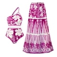 thumbnail image 6 of TAIAOJING Women 2 Piece Bikini Sets +1 Piece Cover UP Skirt Vintage Print Swimsuit Monokini Bikini Swimsuits Tankini Set, 6 of 6