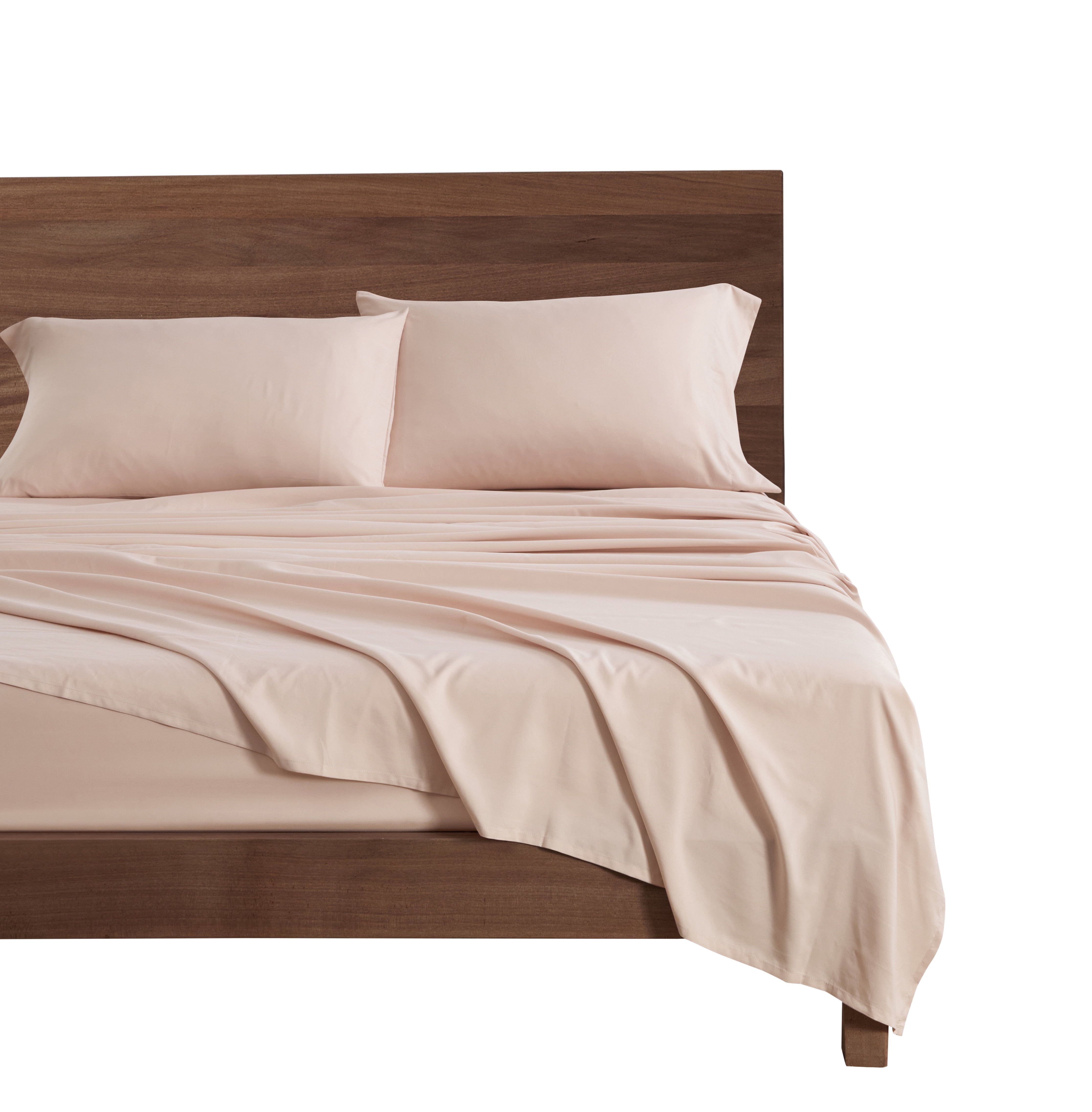 Mainstays Super Soft High Quality Brushed Microfiber Bed Sheet Set, King, Pink Blush, 4 Piece