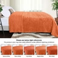 thumbnail image 3 of Superior Arctic Fleece Boho Knit Jacquard Blanket, Throw, Dusty Orange, 3 of 7