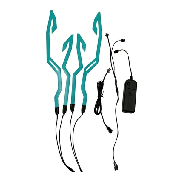 Yoetaun Upgrade Battery Powered Motorcycles Helmet Light, Night Riding Helmet Light Sticker,3 Led Helmet Light Light Blue