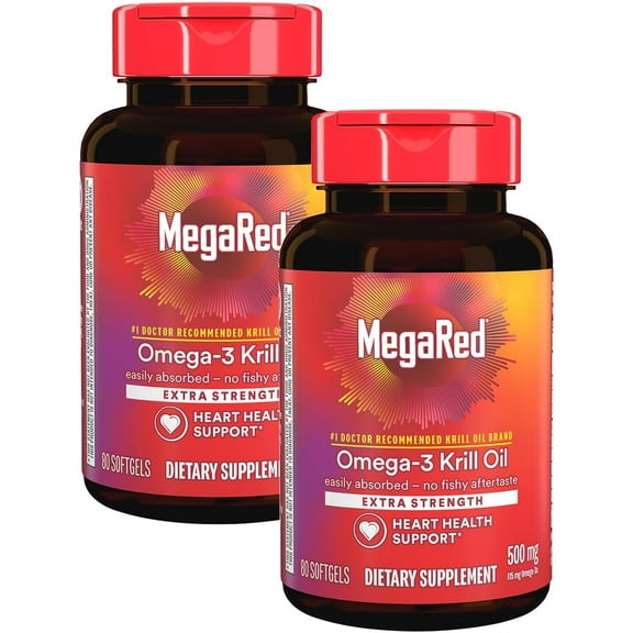 2 Pack - Schiff MegaRed 500mg Extra Strength Omega-3 Krill Oil,80 ea