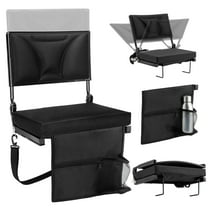 OUTMASTER Stadium Seats For Bleachers With Adjustable Recline&Height.Thickened Seat Cushion, Black.