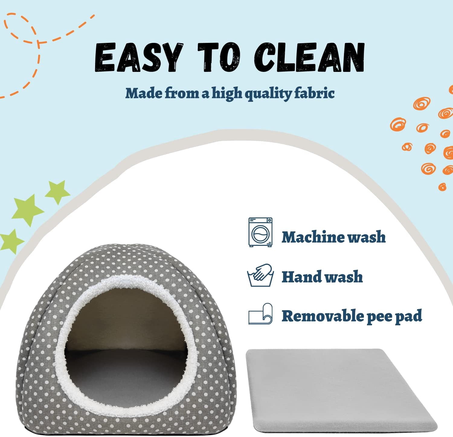 NANAHuang Rabbit Hideout Large Bunny Bed Washable Rabbit House and Hideout Fleece Guinea Pig Hiding Hut for Indoor Bunnies Small Animal Hideaway