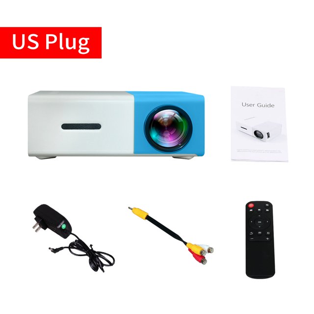 Proyector LED 1080P Proyector LED Home Theater TV Computadora Cámara Dispositivo de proyección, Azul Blanco, Enchufe de EE. UU. Inevent EL001581-06
