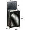thumbnail image 3 of Laundry Hamper with Lid,Bamboo Large Waterproof Clothes Laundry Basket,Removable Washing Bags with Handles,clothes basket (Black), 3 of 8
