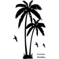 thumbnail image 2 of Heytea 2 Cocoteros Tatuajes de Pared Vinilo Negro Silueta de Palma de Coco Etiqueta de Aves para Sala de Estar Escuela Guardería Dormitorio Niños Habitaciones Decoración Hogar, 2 of 5