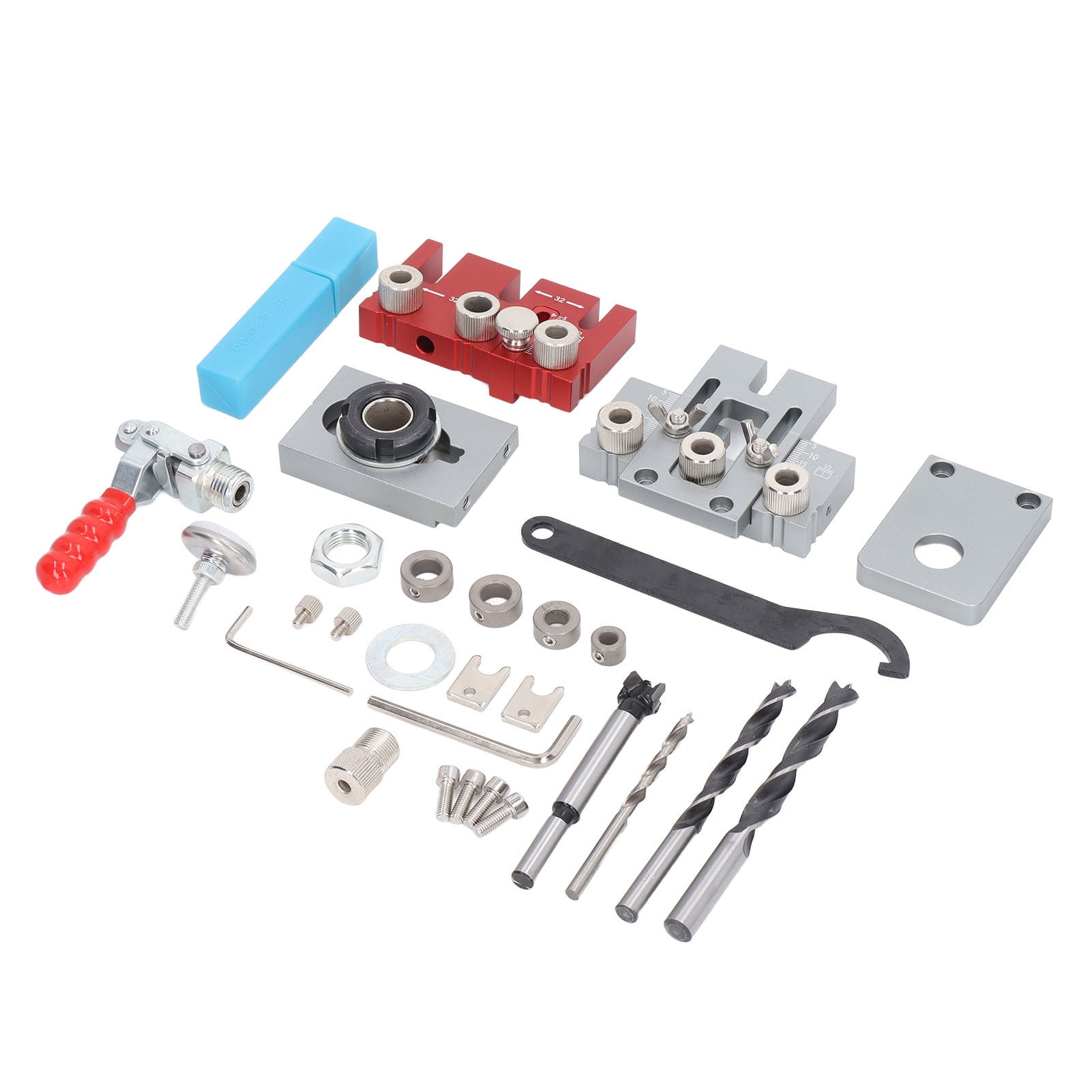 Dowel Jig Drill Hole Guide Locator Aluminium Alloy Drilling Tool Set Kit for Woodworking