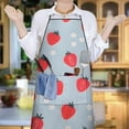 thumbnail image 6 of Strawberry Plants Fruit Flower Apron-Garden Aprons for Women with Pockets-Cotton Linen Waterproof Kitchen Cooking Gardening Aprons Adjustable for Kitchen,Cooking,BBQ and Salon 33x27 Inch, 6 of 7