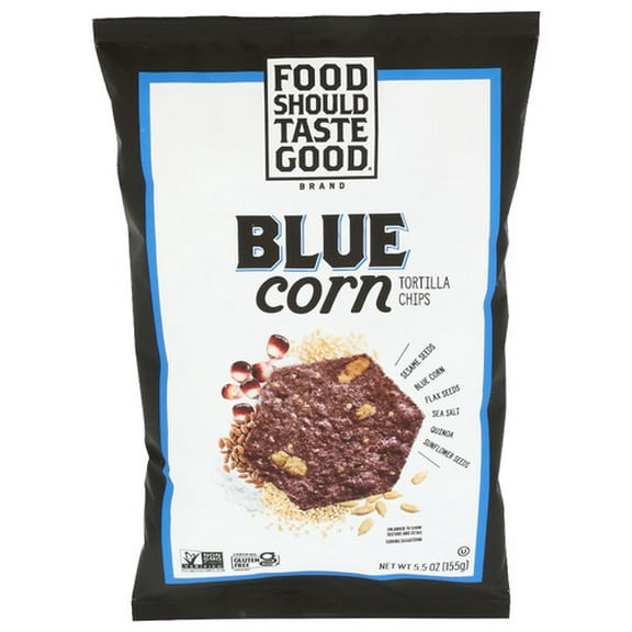 Food Should Taste Good Blue Corn Tortilla Chips 5.5 oz (Pack of 12)