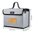thumbnail image 2 of Portable Fireproof Explosionproof Lipo Battery Guard Bag Large Storage Space for Battery Storage and Charging with Double Metal Zipper Case Pouch, 260*130*190mm, 2 of 7