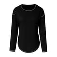 thumbnail image 4 of Dyfzdhu Long Sleeve T Shirts for Women Casual Round Neck Loose Tunic T Shirt Blouse Tops Black, 4 of 4