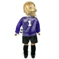 thumbnail image 3 of Sophia's Purple Long-Sleeved V-Neck Jersey, Black Shorts, and Ball for 18   Dolls, 3 of 4