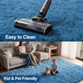 thumbnail image 3 of Pentantan 8ft x 10ft Shag Area Rugs, Fluffy Rug for Living Room Bedroom, Soft Plush Pile Indoor Carpet, Navy Blue, 3 of 7