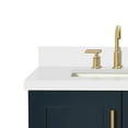 thumbnail image 3 of Ariel Taylor 30 Inch Bathroom Vanity with Sink, Solidwood Construction, Pure White Quartz Countertop, Porcelain UPC Certified Rectangular Sink - Blue, 3 of 9