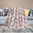 thumbnail image 2 of RUIYC Pink Flamingo Throw Blankets Plush Fuzzy Cozy Warm Flannel Blanket for Couch Sofa Bedroom Living Rooms Camping, 2 of 6