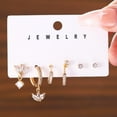 thumbnail image 3 of Pearl Dangle Hoop Earrings for Women - Dainty 14K Gold Plated Small Drop Chain Hoops Trendy Earring Sets for Multiple Piercing Jewelry Gifts, 3 of 10
