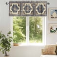 thumbnail image 6 of Light Beige Blue Flower Valances for Windows, 60 x 18in, Medieval Ethnic Turkish Retro Rod Pocket Kitchen Valance Curtain Light Filtering Window Treatments for Living Room Bedroom, 1 Panel, 6 of 7