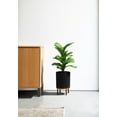 thumbnail image 5 of Veradek Demi Series Raised 12" Plastic-Stone Planter - (Black/Brown, 1 Pack), 5 of 8