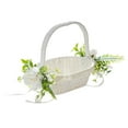thumbnail image 2 of Cesta de Niña de Flores, Cesta de Encaje de , Cesta Tejida, Cestas de Boda Elegantes, Cesta de Flores de Satén para Banquete de Estilo C, 2 of 8