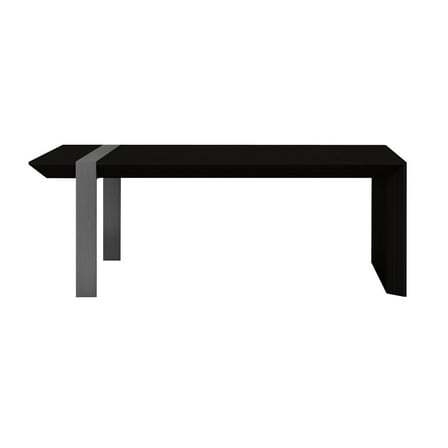 Benjara Hexy 48" Coffee Table- Rectangular- Wenge Brown Wood Finish- Chrome