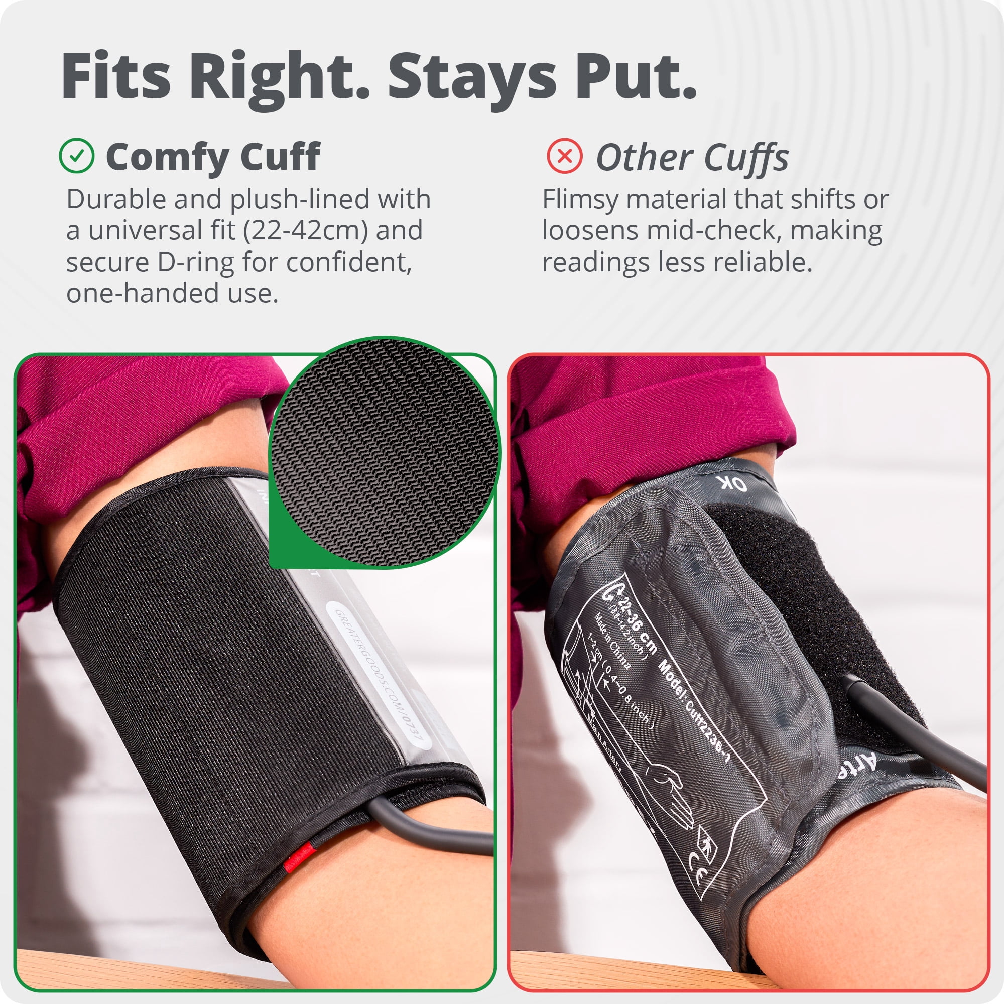 Greater Goods Sphygmomanometer, Latex-Free Manual Blood Pressure Cuff, Home Use, Elderly Care with Carrying Case, Onyx Black