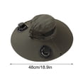 thumbnail image 3 of Sun Hat with 2 Solar Fans, Wide Brim Solar Fan Hat, USB Charging,2 Speeds, Mens & Women Summer UV Protection Wide Brim Fishing Cowboy Hats, Hiking Fishing Visors Hat with Fan, 3 of 4