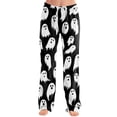 thumbnail image 2 of Womens Pajama Pants Halloween Bat Ghost Print Stretch Elastic Waist Casual Pjs Bottoms, 2 of 5