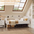 thumbnail image 6 of Kselythan Rustic Brown Twin Daybed with Pop Up Trundle, Heavy Duty Metal Platform Bed for Teens and Guest Use, 6 of 6