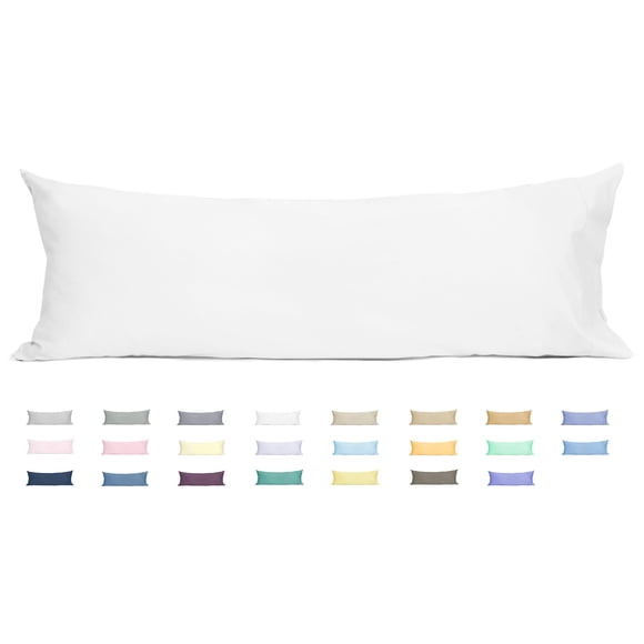 Funda de almohada corporal con diseño de girasol, 100% algodón, 21 x 54 cm, color blanco, 1 paquete