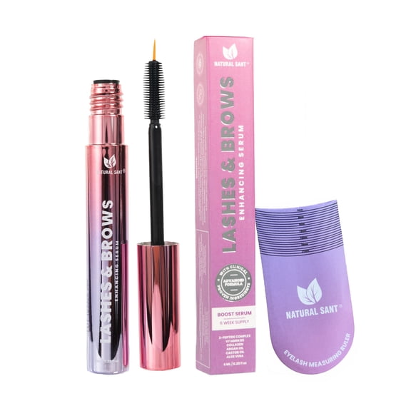 Natural Sant Lash & Brow Enhancing Serum – Peptides for Strength, Volume & Healthy Look – 6 ml (0.20 fl oz)
