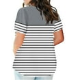 thumbnail image 4 of Xdegoge Plus Size Tops Womens Clothes Short Sleeve V Neck T Shirts Summer Trendy Loose Fit Tees Dressy Casual Blouses Oversized Tunic Tops Ropa Mujer Placed History Online, 4 of 6