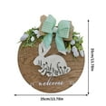 thumbnail image 3 of Moocorvic Wooden Easter Welcome Door Sign Hanging Decoration,Rabbit Wreath for Spring Wall Farmhouse Home Indoor Decor, 3 of 5