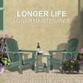 thumbnail image 4 of Nalone Folding Adirondack Chairs Set of 2, HDPE Oversized Patio Chairs with Cup Holder and Cushion, Weather Resistant for Garden, Deck, Fire Pit and Campfire(Green), 4 of 9