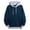 v-793Navy4350, variant on HAYIMI Men Autumn Winter Hooded Sweatshirt Long Sleeve Color Block Pocket Patchwork Tops Patchwork Oversized Vacation Streetwear