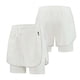 thumbnail image 3 of TaTaai Women High Waist Solid Sports Shorts Double Layer Anti-Exposure Stretch Elastic Waist Drawstring Zipper Pocket Quick Dry Yoga Running Shorts Gift, 3 of 5